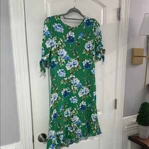 Banana Republic Green Floral Midi Dress